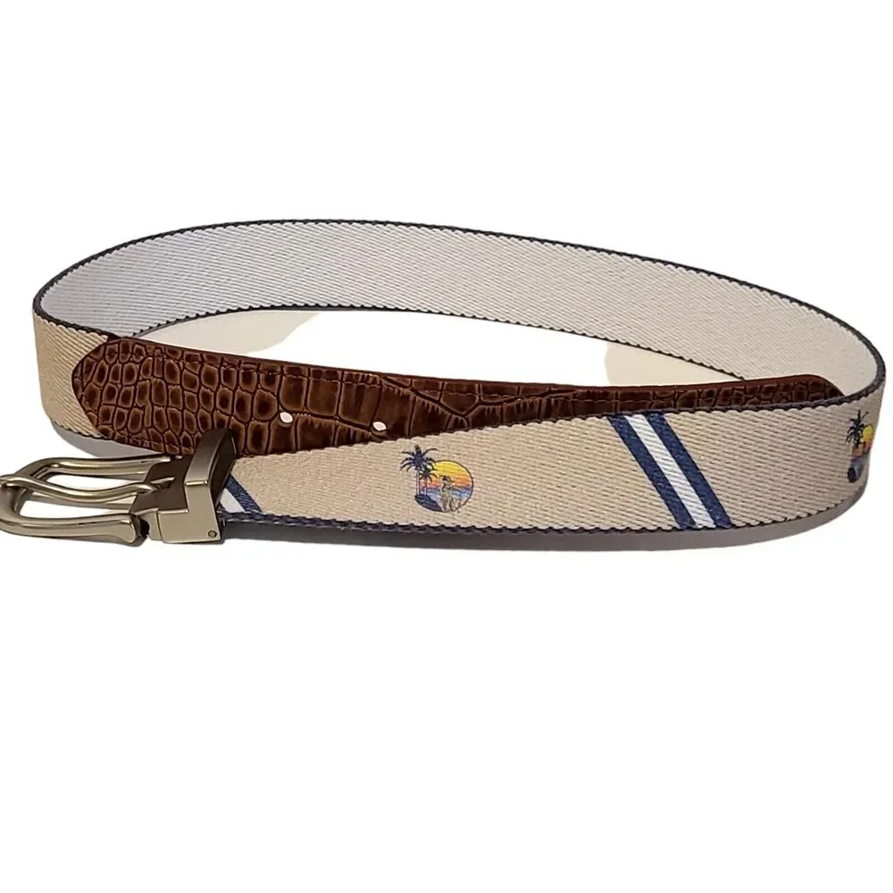 Doc Murphy Hobe Sound Mens Belt Jobe Indian Man Palm Tree Sz 35 Golf Belt